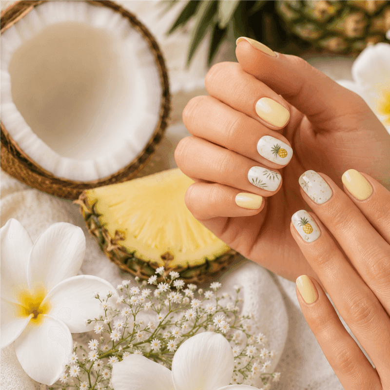 Coconut Pineapple Manicure